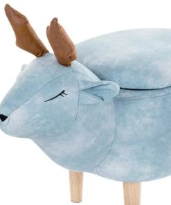 Beliani Fauteuils Et Poufs Enfant Tabouret Enfant En Tissu Bleu Clair -Commodes enfant Soldes 2022 tabouret enfant en tissu bleu clair 5