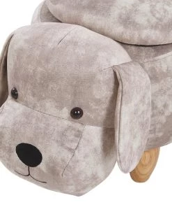 Beliani Fauteuils Et Poufs Enfant Tabouret Enfant En Velours Beige -Commodes enfant Soldes 2022 tabouret enfant en velours beige 4