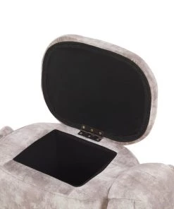 Beliani Fauteuils Et Poufs Enfant Tabouret Enfant En Velours Beige -Commodes enfant Soldes 2022 tabouret enfant en velours beige 5