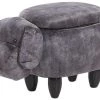 Beliani Fauteuils Et Poufs Enfant Tabouret Enfant En Velours Gris Foncé -Commodes enfant Soldes 2022 tabouret enfant en velours gris fonce