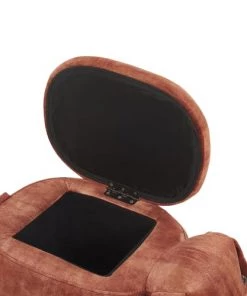 Beliani Fauteuils Et Poufs Enfant Tabouret Enfant En Velours Marron -Commodes enfant Soldes 2022 tabouret enfant en velours marron 5