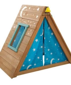 KidKraft Mobilier De Jardin Enfant Tipi D'extérieur En Bois Avec Mur D'escalade -Commodes enfant Soldes 2022 tipi d exterieur en bois avec mur d escalade 2