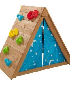 KidKraft Mobilier De Jardin Enfant Tipi D'extérieur En Bois Avec Mur D'escalade -Commodes enfant Soldes 2022 tipi d exterieur en bois avec mur d escalade 3