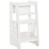 Homcom Fauteuils Et Poufs Enfant Tour D'apprentissage Pour Enfants Hauteur Réglable Sur 3 Niveaux Blanc -Commodes enfant Soldes 2022 tour d apprentissage pour enfants hauteur reglable sur 3 niveaux blanc